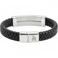 Браслет Zippo Steel Bar Braided Leather Bracelet (20 см) купить в Магнитогорске