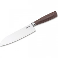 Кухонный нож Boker Core Santoku, сталь X50CrMoV15, рукоять орех купить в Магнитогорске