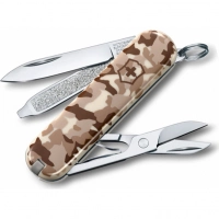 Нож перочинный Victorinox CLASSIC, сталь X55CrMo14, рукоять Cellidor®, песочный камуфляж купить в Магнитогорске