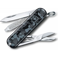 Нож перочинный Victorinox  Classic, сталь X55CrMo14, рукоять Cellidor®, синий камуфляж купить в Магнитогорске