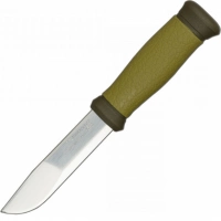 Нож с фиксированным лезвием Morakniv 2000, сталь Sandvik 12C27, рукоять пластик/резина, зеленый купить в Магнитогорске