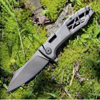 Нож складной KERSHAW 3475 Les George Design Boilermaker, сталь 8Cr13MoV, рукоять нержавеющая сталь, коричневый купить в Магнитогорске