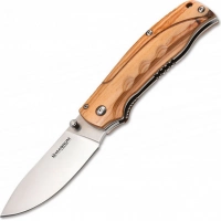 Нож складной Magnum Pakka Hunter — Boker 01MB700, сталь 440B Satin Plain, рукоять пакка дерево купить в Магнитогорске