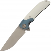 Складной нож Maxace Goliath White, сталь Bohler K110, рукоять G10 и Stainless Steel купить в Магнитогорске