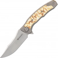 Складной нож Maxace Halictus Mokume, сталь M390, рукоять Mokume/Titanium купить в Магнитогорске