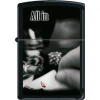 Зажигалка ZIPPO All In, латунь с покрытием Black Matte, чёрная, матовая, 36x12x56 мм купить в Магнитогорске