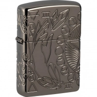 Зажигалка ZIPPO Armor® Wicca Design с покрытием Black Ice®, черная купить в Магнитогорске