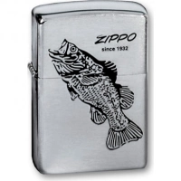 Зажигалка ZIPPO Black Bass Brushed Chrome, латунь с никеле-хром. покрыт., серебр., матов., 36х56х12мм купить в Магнитогорске