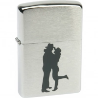 Зажигалка ZIPPO Cowboy Couple Brushed Chrome, латунь, ник.-хром. покр., серебр., матов., 36х56х12 мм купить в Магнитогорске