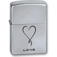 Зажигалка ZIPPO Love Satin Chrome, латунь с никеле-хромовым покрыт., серебр., матовая, 36х56х12 мм купить в Магнитогорске